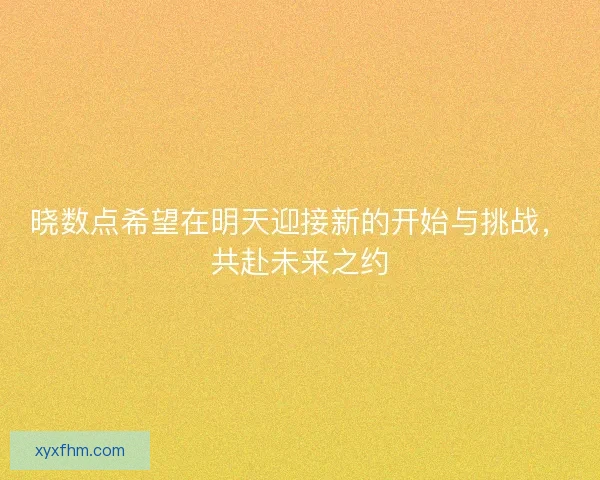晓数点希望在明天迎接新的开始与挑战，共赴未来之约