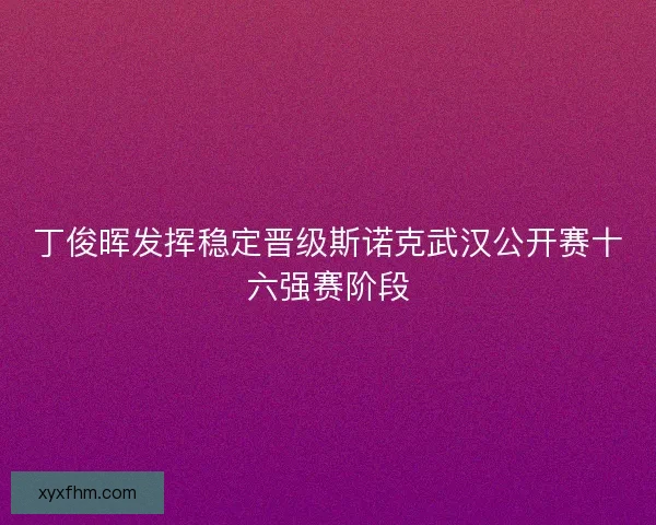丁俊晖发挥稳定晋级斯诺克武汉公开赛十六强赛阶段