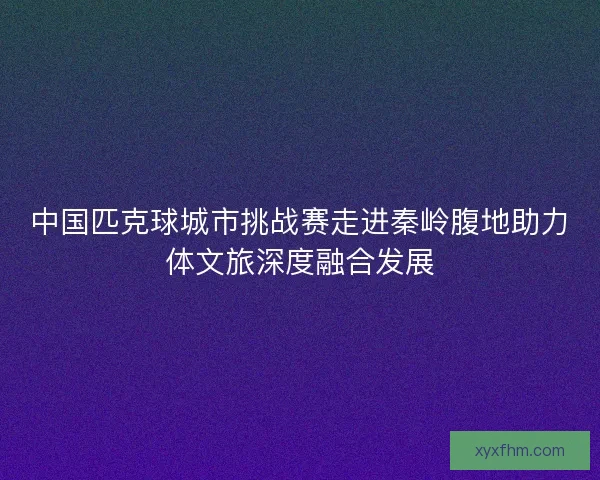 中国匹克球城市挑战赛走进秦岭腹地助力体文旅深度融合发展