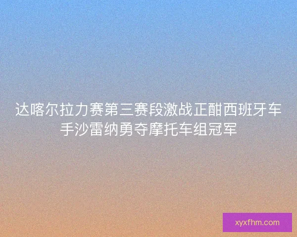 达喀尔拉力赛第三赛段激战正酣西班牙车手沙雷纳勇夺摩托车组冠军